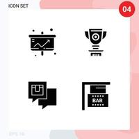 4 Creative Icons Modern Signs and Symbols of business reward presentation award delivery Editable Vector Design Elements