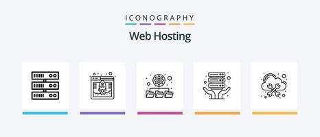 web hospedaje línea 5 5 icono paquete incluso tecnología. mantenimiento. hospedaje web. creativo íconos diseño vector