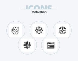 motivación línea icono paquete 5 5 icono diseño. audio. igualada. boda. telescopio. alcance vector