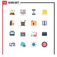 Universal Icon Symbols Group of 16 Modern Flat Colors of bottle lemon fruit location lemon citrus fruit Editable Pack of Creative Vector Design Elements