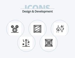 Design and Development Line Icon Pack 5 Icon Design. development. coding. development. printing. development vector