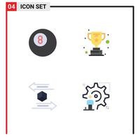 4 Universal Flat Icons Set for Web and Mobile Applications ball shipping reward delivery user Editable Vector Design Elements