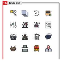 Set of 16 Modern UI Icons Symbols Signs for tuning controls twitter shopping ecommerce Editable Creative Vector Design Elements