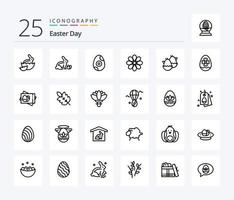 Pascua de Resurrección 25 línea icono paquete incluso amor. naturaleza. decoración. Pascua de Resurrección. huevo vector