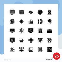 Set of 25 Modern UI Icons Symbols Signs for implementation stages calculator plant india Editable Vector Design Elements