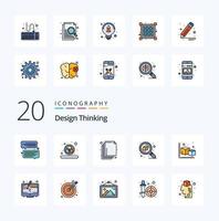 20 Design Thinking Line Filled Color icon Pack like modeling arrow layers 3d thinking vector