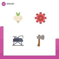 4 Flat Icon concept for Websites Mobile and Apps food laboratory spring setting ax Editable Vector Design Elements