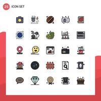 25 Creative Icons Modern Signs and Symbols of analytics statistics bean party celebration Editable Vector Design Elements