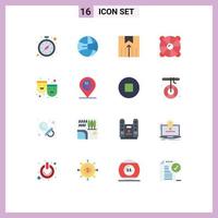 Modern Set of 16 Flat Colors Pictograph of roles summer logistic sea lifebuoy Editable Pack of Creative Vector Design Elements