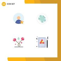 Set of 4 Modern UI Icons Symbols Signs for rating easter fashion loop tulip Editable Vector Design Elements