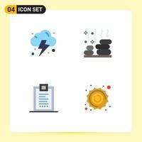 Group of 4 Modern Flat Icons Set for farming delivery relax wellness development Editable Vector Design Elements