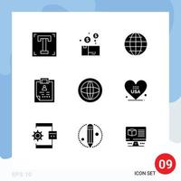 9 Creative Icons Modern Signs and Symbols of medical diagnosis package clipboard internet Editable Vector Design Elements