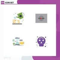 4 Universal Flat Icons Set for Web and Mobile Applications farming management sprinkier online time Editable Vector Design Elements