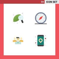 Modern Set of 4 Flat Icons and symbols such as agriculture staff nature gps friendzone Editable Vector Design Elements