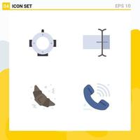 Modern Set of 4 Flat Icons and symbols such as diving call cursor croissant elearning Editable Vector Design Elements