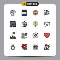 Set of 16 Modern UI Icons Symbols Signs for clothe eid chat shopping coat Editable Creative Vector Design Elements