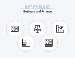 Finance Line Icon Pack 5 Icon Design. down. business. money. bar. finance vector