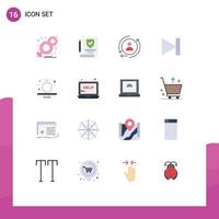 Stock Vector Icon Pack of 16 Line Signs and Symbols for present present digital next forward Editable Pack of Creative Vector Design Elements