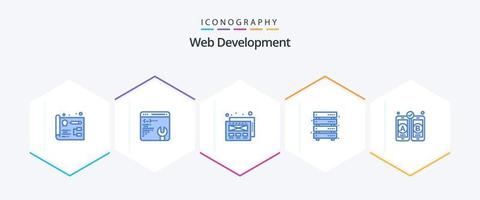 Web Development 25 Blue icon pack including . mobile. data. web design. web vector