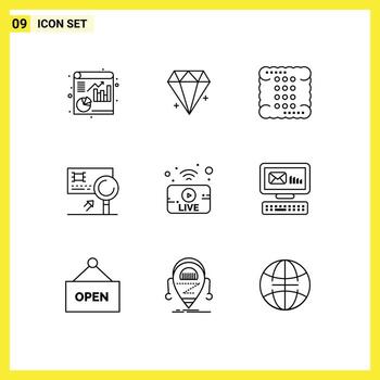 editable vector línea paquete de 9 9 sencillo contornos de utube detección Cocinando tarjeta análisis editable vector diseño elementos