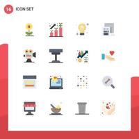 User Interface Pack of 16 Basic Flat Colors of message file profit document solution Editable Pack of Creative Vector Design Elements