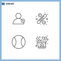 Universal Icon Symbols Group of 4 Modern Filledline Flat Colors of follow tennis percentage tag medicine Editable Vector Design Elements