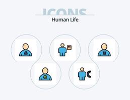 humano línea lleno icono paquete 5 5 icono diseño. maceta. humano. humano. cuerpo. usuario vector