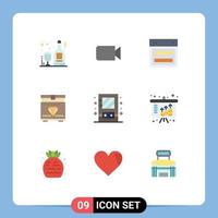 Set of 9 Modern UI Icons Symbols Signs for cabinet gaming design chest website Editable Vector Design Elements