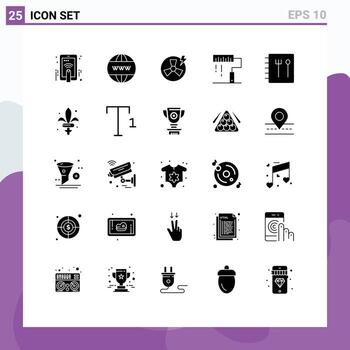 Stock Vector Icon Pack of 25 Line Signs and Symbols for book paint fan development coding Editable Vector Design Elements