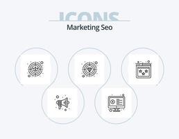 Marketing Seo Line Icon Pack 5 Icon Design. email. cloud computing. support. cloud. preferences vector