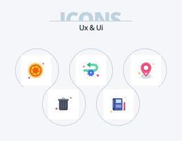 ux y ui plano icono paquete 5 5 icono diseño. lugar. mapa. creativo. ubicación. implementación vector