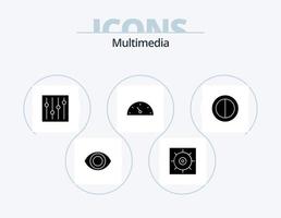multimedia glifo icono paquete 5 5 icono diseño. . indicador. contraste vector