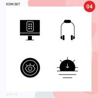 User Interface Pack of Basic Solid Glyphs of control support headphone music nature Editable Vector Design Elements