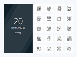 20 Strategy Outline icon for presentation vector