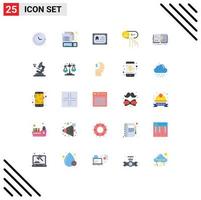 User Interface Pack of 25 Basic Flat Colors of support rating file help estate Editable Vector Design Elements