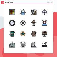 Set of 16 Modern UI Icons Symbols Signs for layout achievements shopping bag research Editable Creative Vector Design Elements