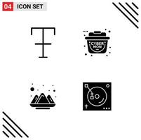 4 Creative Icons Modern Signs and Symbols of font powder basket color music Editable Vector Design Elements