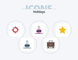 Holidays Flat Icon Pack 5 Icon Design. star. festival. location. christmas. toy vector