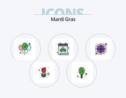 Mardi Gras Line Filled Icon Pack 5 Icon Design. pie. mardi gras. mardi. pattern. decoration vector