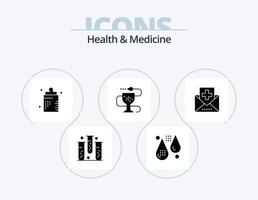 Health and Medicine Glyph Icon Pack 5 Icon Design. health. disease. fitness. form. disease vector