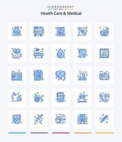 Creative Health Care And Medical 25 Blue icon pack  Such As bowl. medical. care. health. document vector