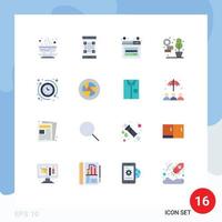 Pictogram Set of 16 Simple Flat Colors of around living scan home page Editable Pack of Creative Vector Design Elements