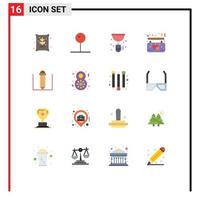 Pack of 16 Modern Flat Colors Signs and Symbols for Web Print Media such as pencil hanging pipe board siphon Editable Pack of Creative Vector Design Elements