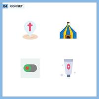 Mobile Interface Flat Icon Set of 4 Pictograms of location toggle pin circus cosmetic Editable Vector Design Elements