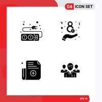 Group of Solid Glyphs Signs and Symbols for electric register cable women business Editable Vector Design Elements