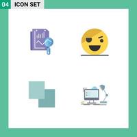 4 Universal Flat Icons Set for Web and Mobile Applications file copy computing monster swap Editable Vector Design Elements