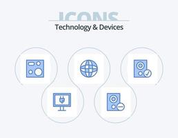 Devices Blue Icon Pack 5 Icon Design. globe. earth. cooking. devices. products vector