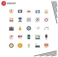 25 Universal Flat Color Signs Symbols of thinking design image creativity service Editable Vector Design Elements