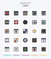 Creative Layout 25 Line FIlled icon pack  Such As layout. design. ui. layout. draw vector