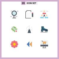 Pictogram Set of 9 Simple Flat Colors of chinese firework file man group Editable Vector Design Elements
